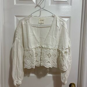 White Lace Boho Blouse S/M